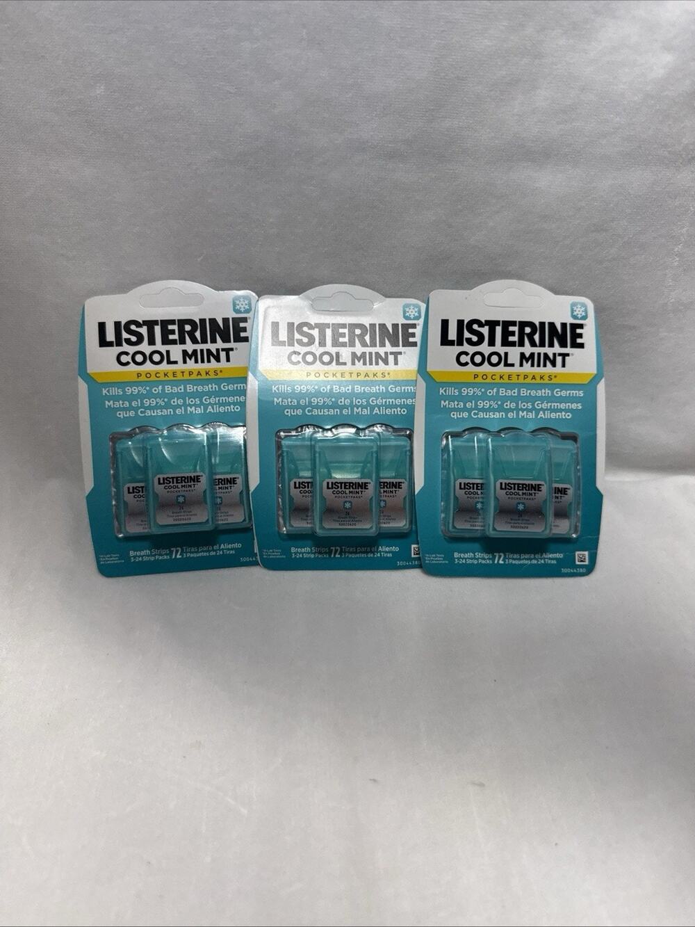 Listerine Cool Mint Pocketpaks Breath Strips 3 Pk./24 Strips 216 Count total